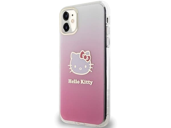 Hurtel Hello Kitty IML gradient electrop kitty hode-deksel til iPhone 11 / Xr - rosa