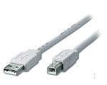 Equip 128652, 5 m, USB A, USB B, USB 2.0, Hane/Hane, Silver, Transparent