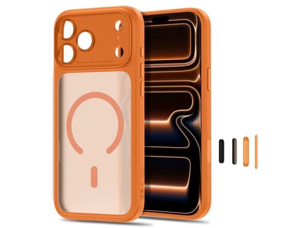 Tech-Protect MagPeak MagSafe CC Case for iPhone 18 Pro Max / 17 Pro Max - Matte Orange