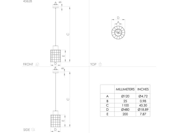 EGLO MILLIGAN pendellampe E27 Ø480 sort