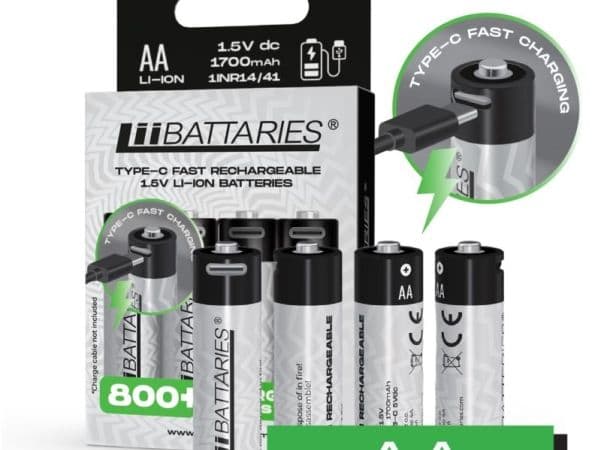 LIIBATTERIES LI-ON uppladdningsbara AA-batterier 4 st