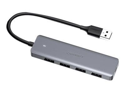 Adapter 4-i-1 UGREEN Hub USB til 4x USB 3.0 + mikro USB (grå)