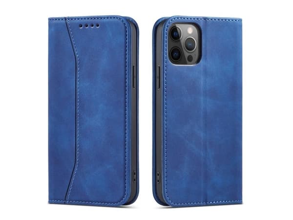 Magnet Fancy Case för iPhone 12 Pro Max – kortfack/telefonstativ blå