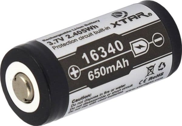 Xtar akku 16340 650mAh 1 szt.