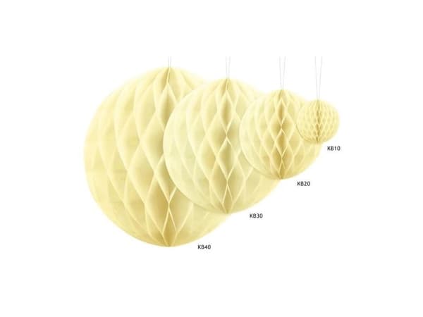 Krem papirvevd kule, 10 cm