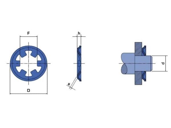 Reely klämbrickor, avsedda för axeldiameter 6 mm, 20 st