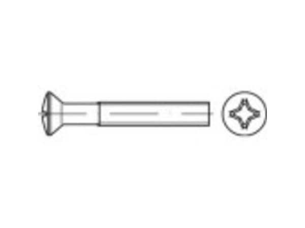 TOOLCRAFT undersenkede linse skruer Philips M3 25 mm rustfritt stål A2 1000 stk.