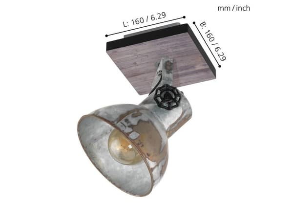 EGLO BARNSTAPLE vegglampe antikk brun