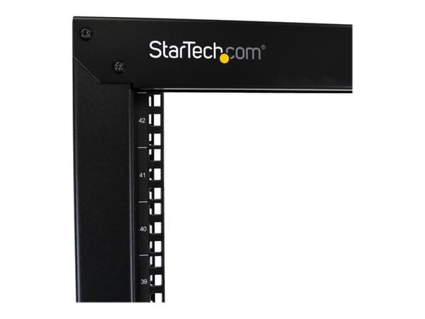 Startech 42U Mobile Open Frame Network Rack with Wheels- 663lbs - 2 Post 19" Portable Rack for Computer, AV, Media, IT Equipment (2POSTRACK42) - Ra...