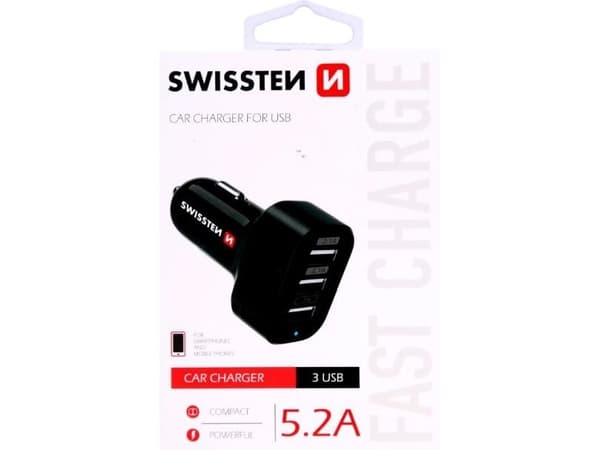 Swissten 20111200, Automatisk, DC, 5,2 A, Sort