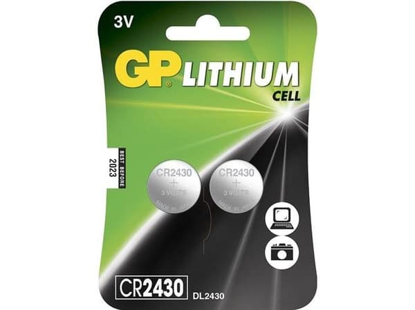 Knapcellebatteri CR2430 3V lithium 2stk