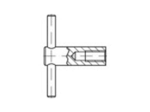 TOOLCRAFT fingermutter M16 DIN 6305 stål förbrunad 1 st