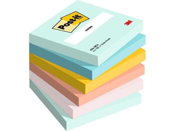 Sticky notes Post-it Beachside BxL 76 x 76 mm blandade förpackning med 6 st