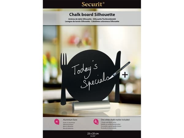 Securit® silhouet PLATE bordskilt med alufod