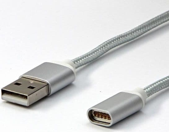 USB-kabel Red Fighter USB-A - magnetiskt 1 m silver