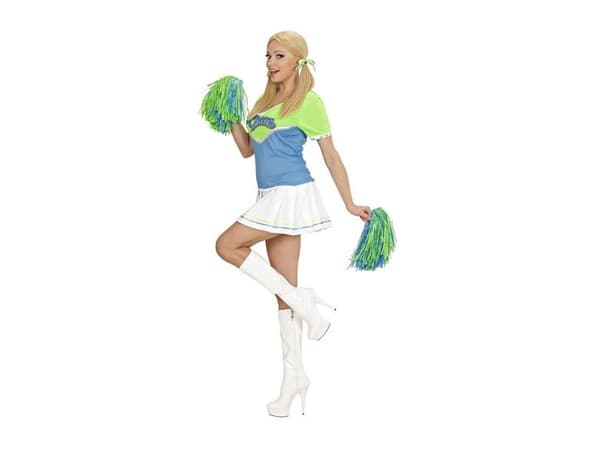 Cheerleader-dräkt, blå och grön