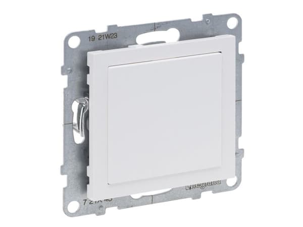 Legrand täckplatta med mosaikadapter vit