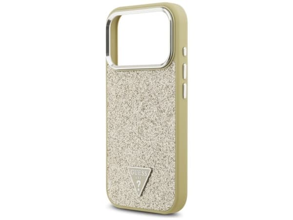 Guess Glitter Triangle Logo MagSafe Case for iPhone 17 Pro - Gold