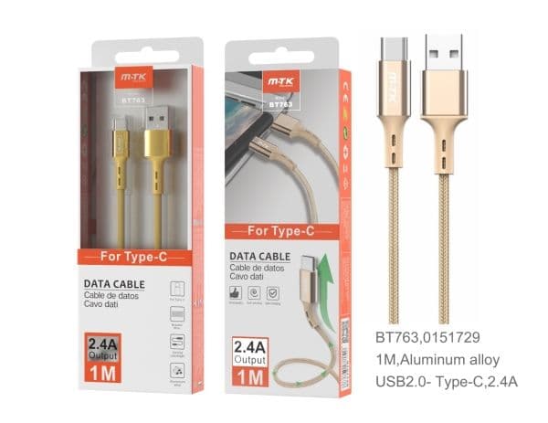MTK USB-C-kaapeli - 2 AMP - 1 M - Kultainen