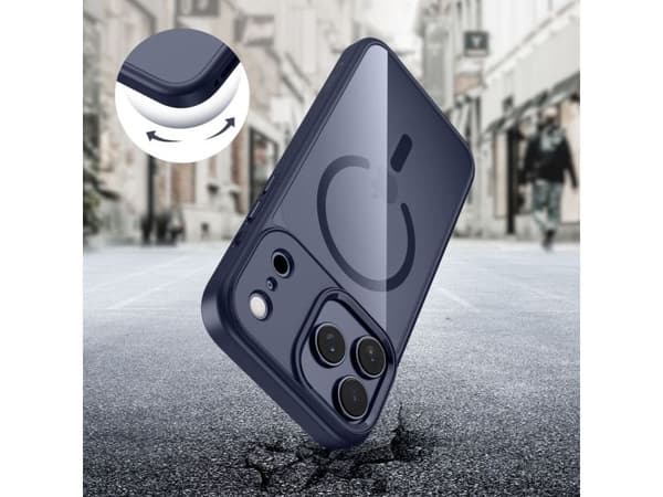 Tech-Protect MagMat MagSafe-deksel til iPhone 17 Pro Max - transparent - navyblå