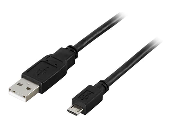 DELTACO USB-299S - USB-kabel - USB (hann) til Micro-USB type B (hann) - USB 2.0 - 25 cm - svart