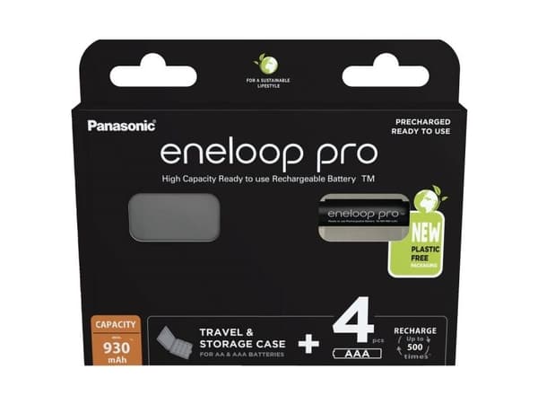 Panasonic eneloop pro BK-4HCDEC4BE - Batteri 4 x AAA - NiMH - (ladbare) - 930 mAh
