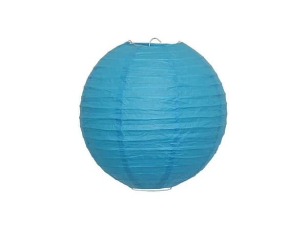 Blå rispapirlampeskærm, 25 cm