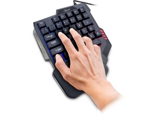 Inter-Tech KB-3035, Mini, Langallinen, USB, QWERTY, RGB LED, Musta