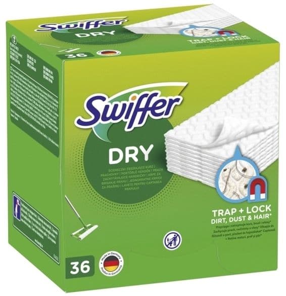 Swiffer DRY støvopsamlingsklude, refills, med 36 stk.
