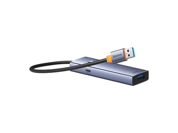 HUB USB Baseus Hub USB-A Baseus UltraJoy Series 4xUSB-A 3.0 1xUSB-C 5V - szary