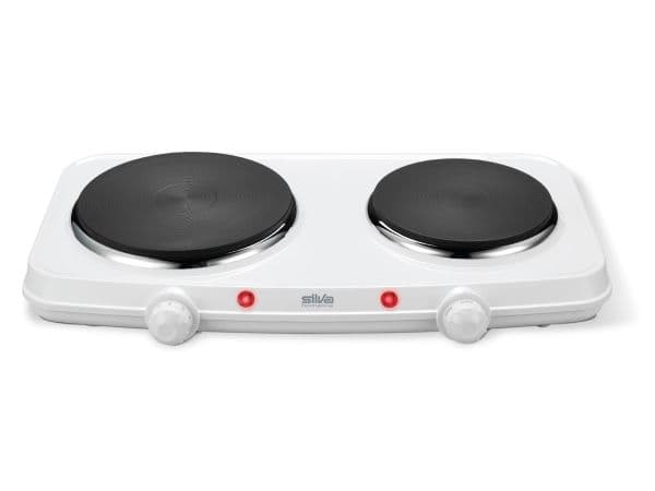 Silva dobbel kokeplate 2250 W hvit