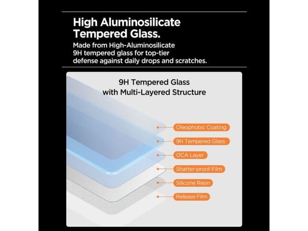Front Cover Clear Screen Protector Spigen GlastR Align Master Slim for Apple iPhone 17 Pro Max, 3-Pack AGL10099