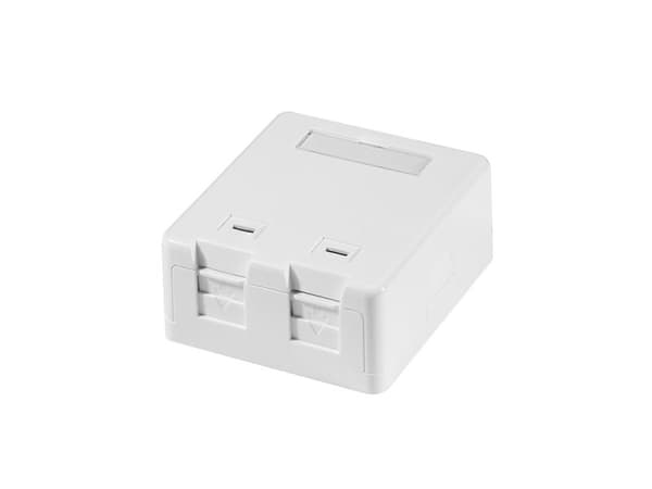 LogiLink Keystone surface box 2-port, with shutter