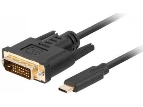 KAAPELI USB-C(M)->DVI-D(24+1)(M) 3M MUSTA LANBERG