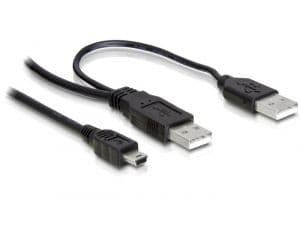 Delock - USB-kabel - USB, USB (endast ström) (hane) till mini-USB typ B (hane) - 1 m