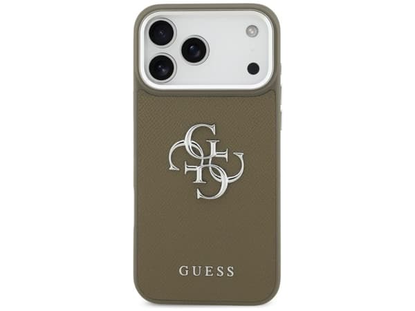 Guess Grained Big 4G Classic Logo Case for iPhone 17 Pro Max Brown