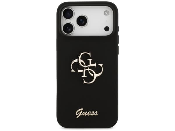 Guess silikonetui Big 4G Script til iPhone 17 Pro Max, svart