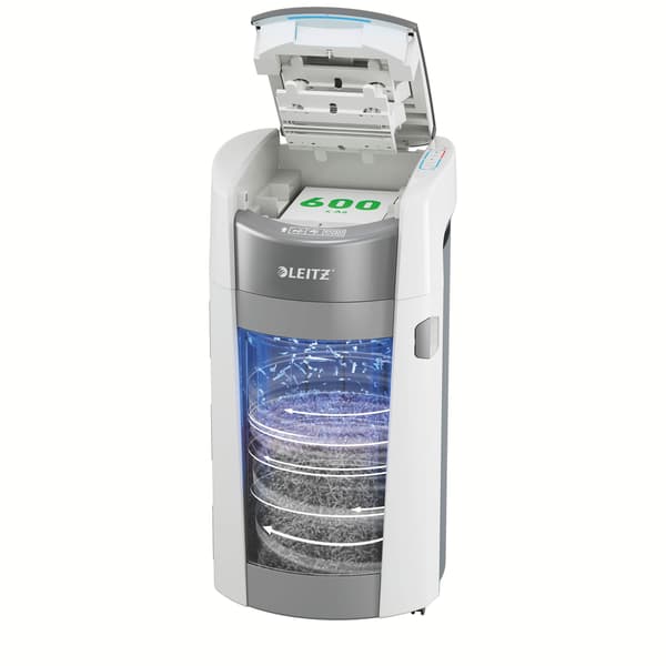 Leitz IQ OptiMax Autofeed Office Pro 600 makulator, mikromakulering, P5, hvit