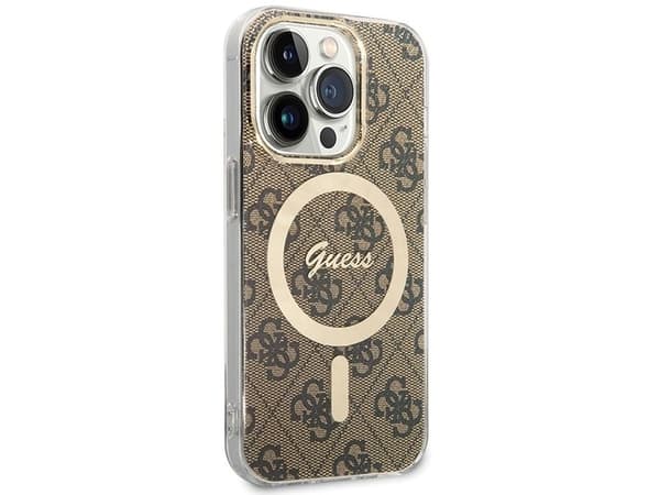 Guess IML 4G MagSafe case for iPhone 15 Pro - brown