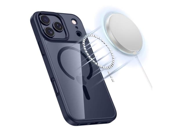 Tech-Protect MagMat MagSafe-etui for iPhone 17 Pro - transparent navyblå