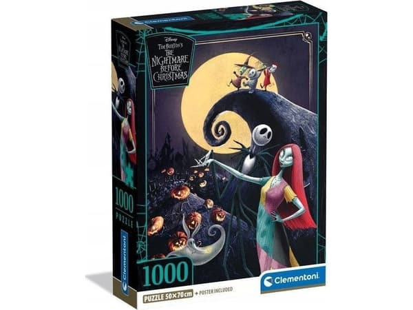 Clementoni Puzzle Compact Nightmare Before Christmas 1000 brikker (37060)