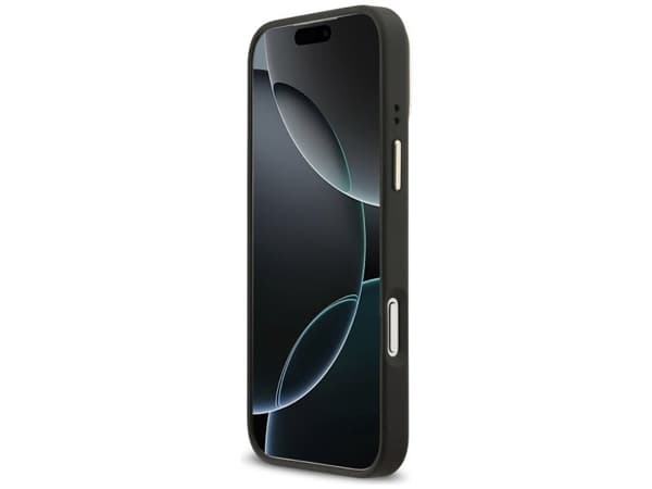 Guess 4G PU Triangle Logo &amp; Stand Camera Magsafe Case for iPhone 17 Pro Max - Black