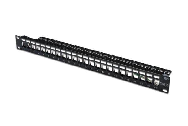 DIGITUS DN-91411 - Patch-panel - svart - 1U - 19" - 24 portar