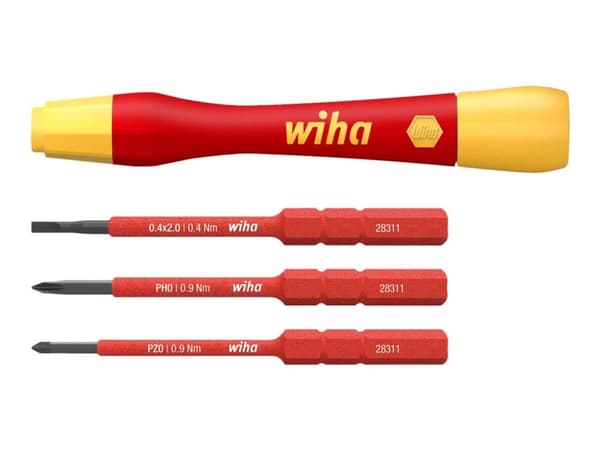 Wiha PicoFinish slimVario - Screwdriver handle with bit set - 4 deler - isolert