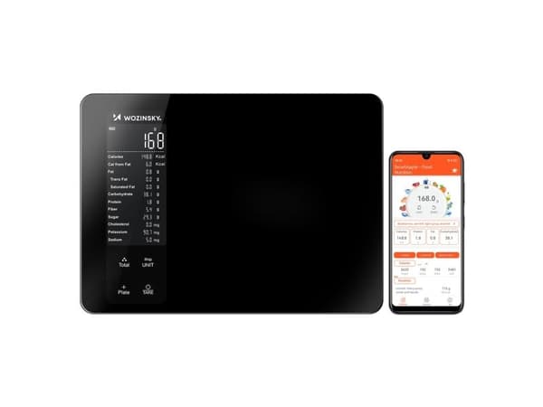 Wozinsky WIK-16 smart köksvåg med digital display, Bluetooth-app - svart