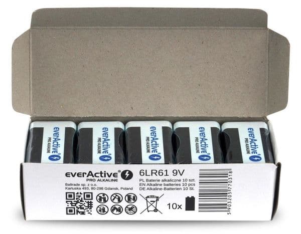 EverActive 6LR61PRO alkaliske batterier (x 10)