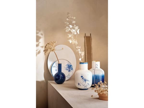 PIP Studio Vase Metal Blue Bird 30cm