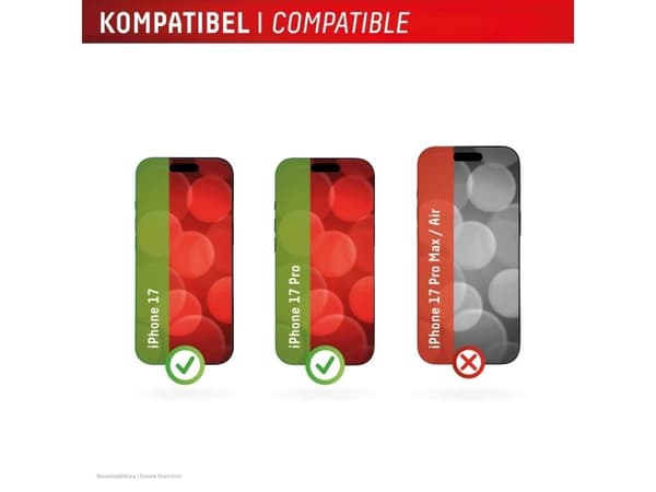 Displex 02169, Apple, iPhone 17/17 Pro, Dammresistent, Reptålig, Splitterskyddad, Stöttålig, Transparent, 1 styck