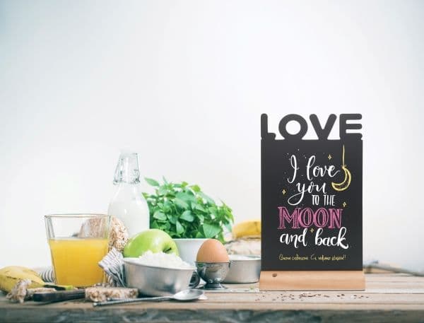 Securit® silhouet LOVE bords-skylt svart