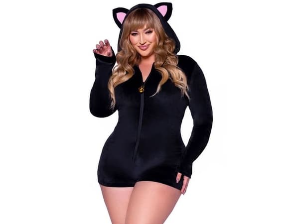 Black Kitty Cat-maskeradkostym Plus